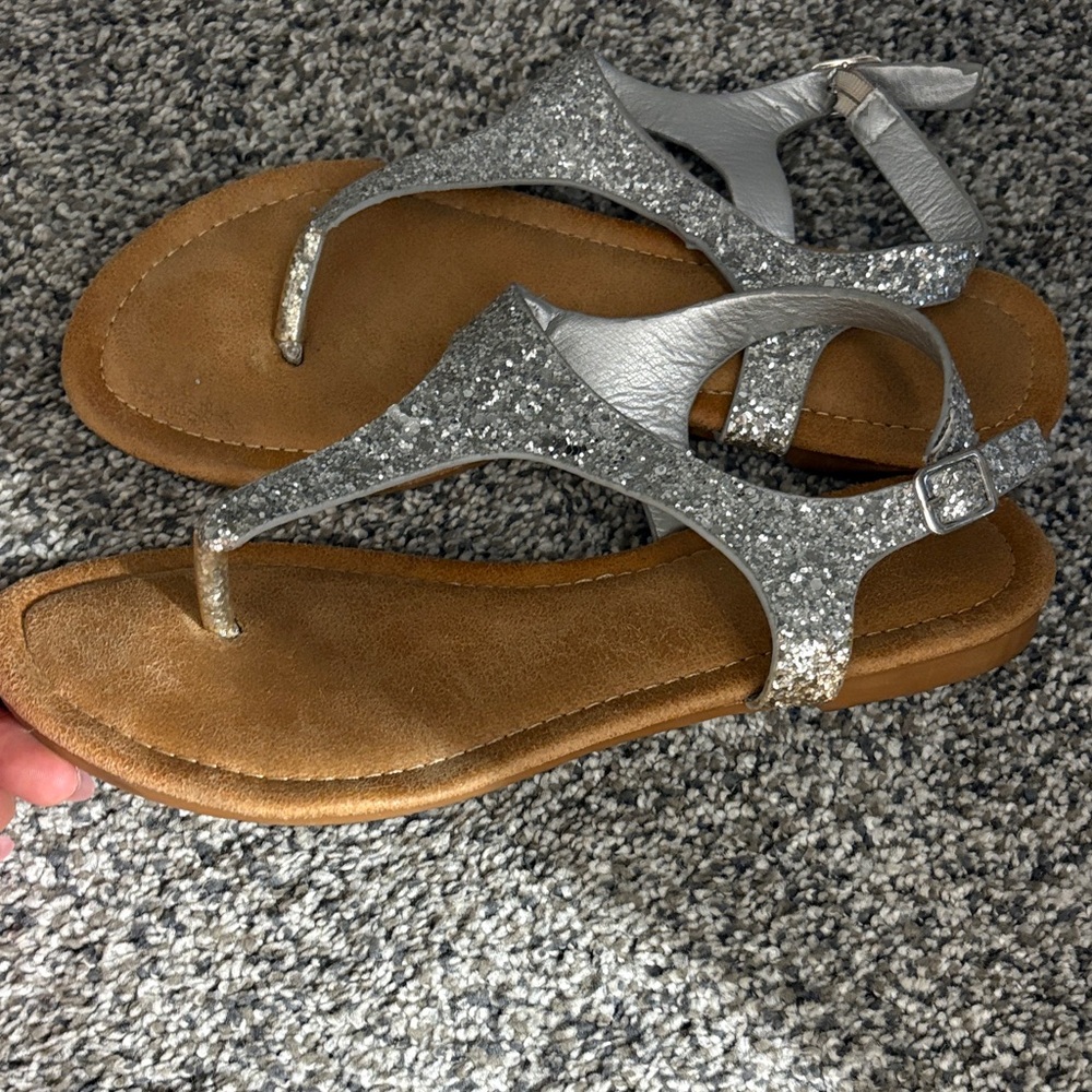 Silver Glitter Women's Sandals - Picture 2 of 2